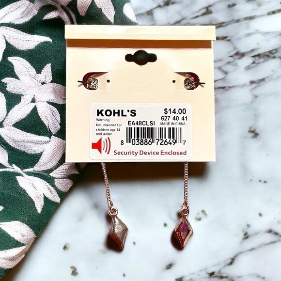 🤯5/$20🤯 LC Lauren Conrad Silver Tone Rhinestone Long Jacket Earrings NWT - Picture 2 of 2